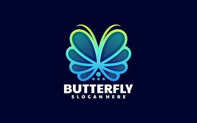Schmetterlings-Strichzeichnungs-Gradienten-Logo Vol.3