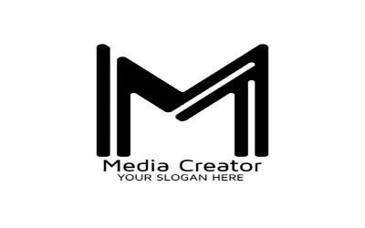 Шаблон логотипа мультимедийной буквы M
