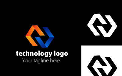 Teknoloji Logo Şablon Tasarımı