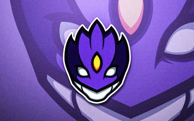 紫色面具动漫 Digimon 字符矢量吉祥物