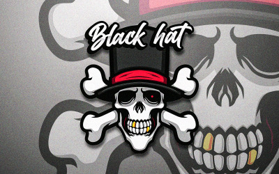 Zwarte Hoed Piraat Schedel Corssbone Vector Mascotte