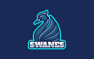 Diseño de logotipo de deportes electrónicos Swan