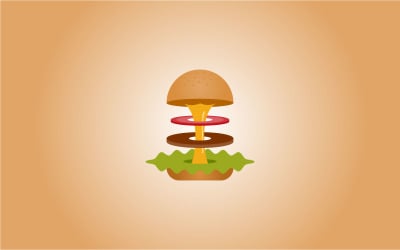 Modello di logo dell&amp;#39;hamburger nucleare