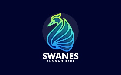 Swan Line Art Logo Style 2
