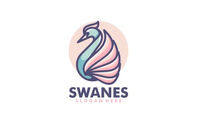 Swan Simple Mascot logó 4