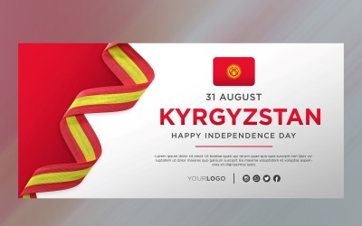 Bandiera di celebrazione del giorno dell&amp;#39;indipendenza nazionale del Kirghizistan, anniversario nazionale