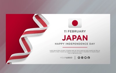 Banner de comemoração do dia da independência nacional do Japão, aniversário nacional