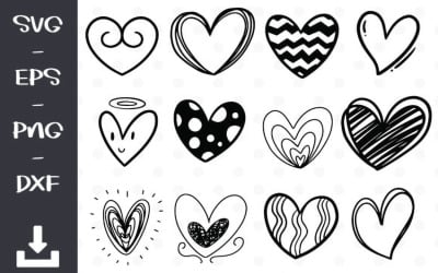 Doodle szív szimbólum átlátszó logó