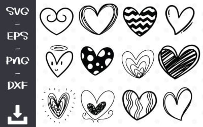 Logo transparent avec symbole de cœur Doodle