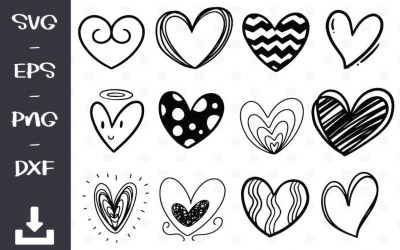 Logotipo transparente del símbolo del corazón del doodle
