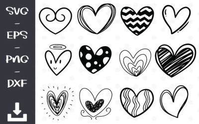 Logotipo transparente do símbolo do coração Doodle