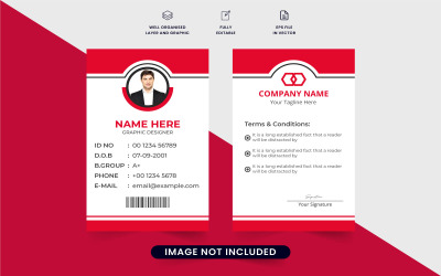 Şirket için çalışan kimlik kartı vektörü
