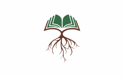 Buchwurzeln abstrakte Logo-Vorlage