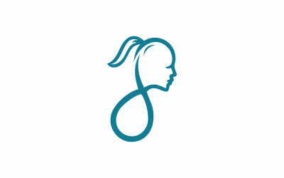 Infinity Kız Soyut Logo Şablonu