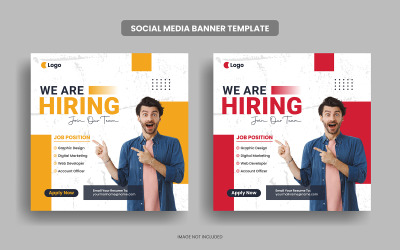 Job vacancy social media post banner template or We are hiring banner web template