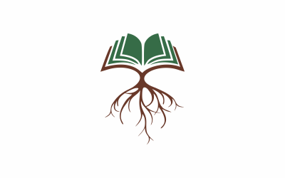 Kniha Kořeny Abstraktní Logo šablona