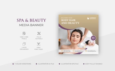 Modern Abstract Spa and beauty center social media Post