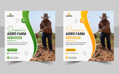 Social-Media-Post-Banner oder Vorlage für Landwirtschafts-Flyer für den Landwirtschaftsdienst