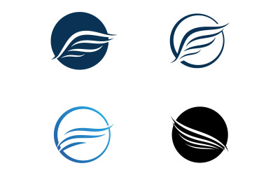 Kanat logosu ve sembolü. Vektör illüstrasyonu V18