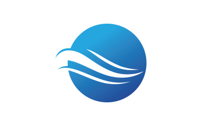 Logo e simbolo dell&amp;#39;onda d&amp;#39;acqua. Illustrazione vettoriale V11