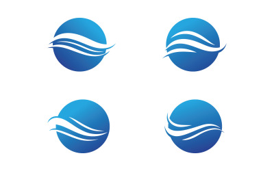 Logo e simbolo dell&amp;#39;onda d&amp;#39;acqua. Illustrazione vettoriale V13