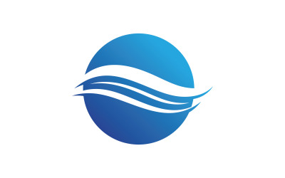 Logo et symbole de la vague d&amp;#39;eau. Illustration vectorielle V9