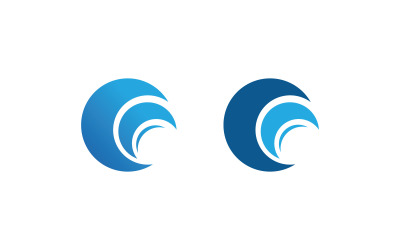 Logo und Symbol der Wasserwelle. Vektorabbildung V5