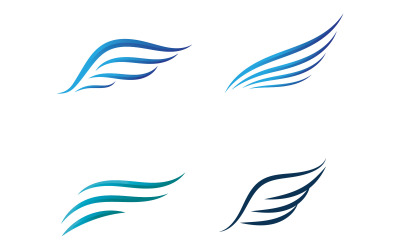 Logotipo e símbolo da asa. Ilustração vetorial V17
