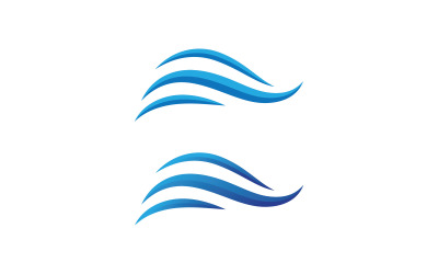 Logotipo e símbolo da onda de água. ilustração vetorial V4