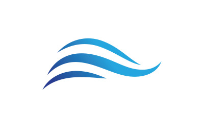 Logotipo y símbolo de la onda de agua. Ilustración vectorial V2