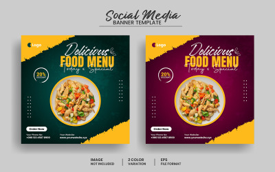 Special Food menu social media post banner template