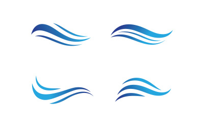 Water Wave-logo en symbool. Vectorillustratie V14