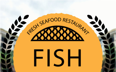 复古鱼餐厅标志模板