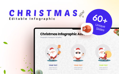 Modèle de présentation infographique de diapositives de Noël