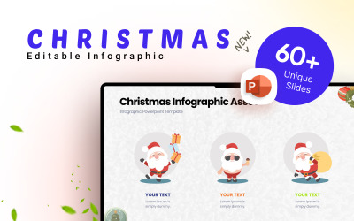 Plantilla de presentación infográfica de diapositivas navideñas