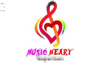 Corazón musical para plantillas de logotipos