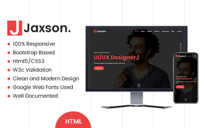 Jaxson - Modelo Html de Portfólio de Uma Página Responsivo Bootstrap 4