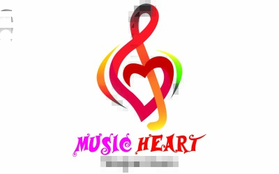 Musikhjärta för logotypmallar