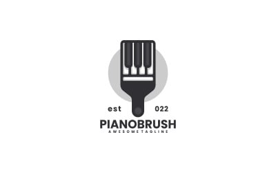 Piano borste Silhouette Logotyp
