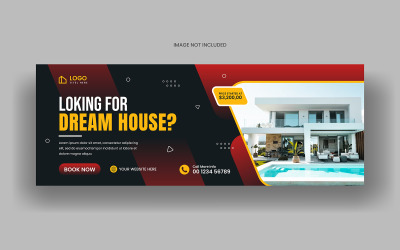Real estate social media facebook cover banner template and home sale web banner