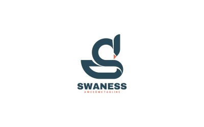 Swan Line Art Logo Style 4
