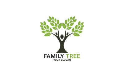 Aile Ağacı Logosu, Ağaç Logosu, İnsan Ağacı Logo Şablonu