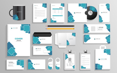 Büromaterial und Corporate Branding Identity Vorlage für Industrievektoren