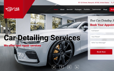 Carzone - Modelo de site de serviços de reparo e detalhamento de automóveis