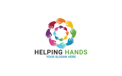 Diversiteit en saamhorigheid logo, helpende handen logo sjabloon
