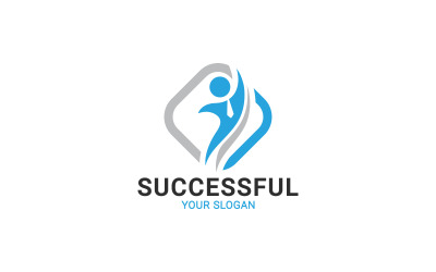 Erfolg-Menschen-Logo, erfolgreiche Mam-Logo-Vorlage