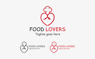 Food Lovers voor Restaurant of Cafe Logo Template