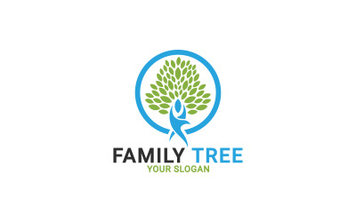 Logo d&amp;#39;arbre généalogique, logo d&amp;#39;arbre d&amp;#39;écologie de personnes, modèle de logo d&amp;#39;arbre humain
