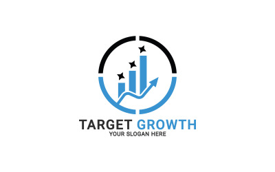 Logotipo de crescimento de alvo, logotipo de meta de negócios, modelo de logotipo de crescimento