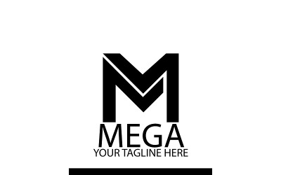 Modèle de logo méga lettre M